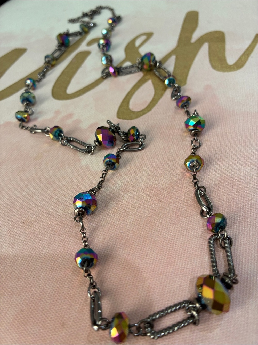 Multi-Color Iridescent Watermelon AB Beaded Necklace - Women Jewelry